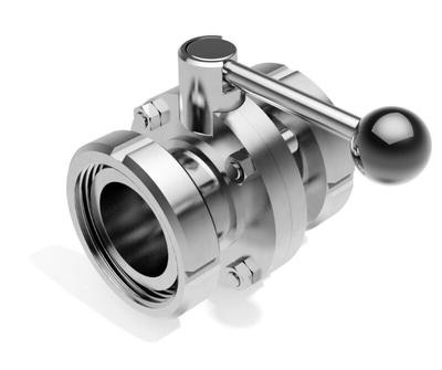 Sanitary Stainless Steel Female Threaded Butterfly Valve with Union Ends