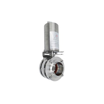 Sanitary Stainless Steel Pneumatic Three Pieces Butterfly Valve