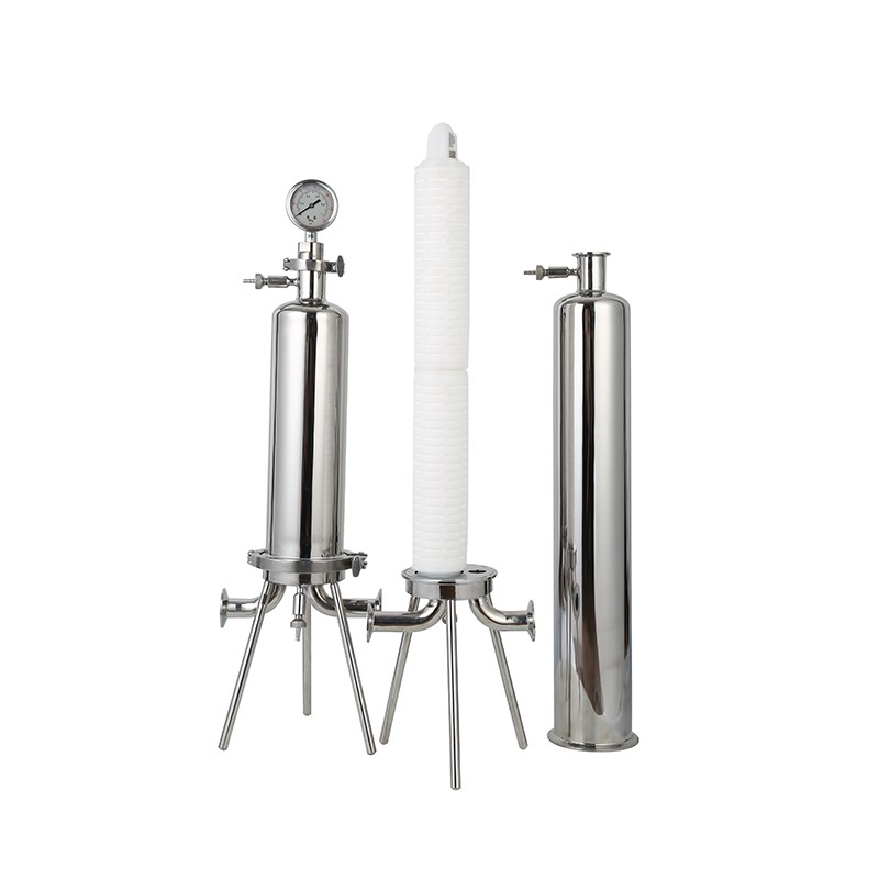 Stainless Steel SS304 SS316L Sanitary Micro Cartridge Filter Food Grade Single  Cartridge Filter Housing 